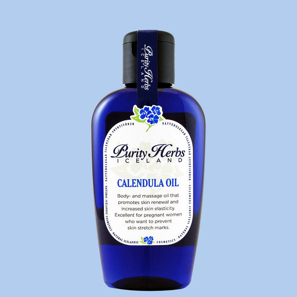 Calendula Oil a natural Body Oil that helps to increase skin elasticity. Excellent for pregnant women who want to prevent skin stretch marks.