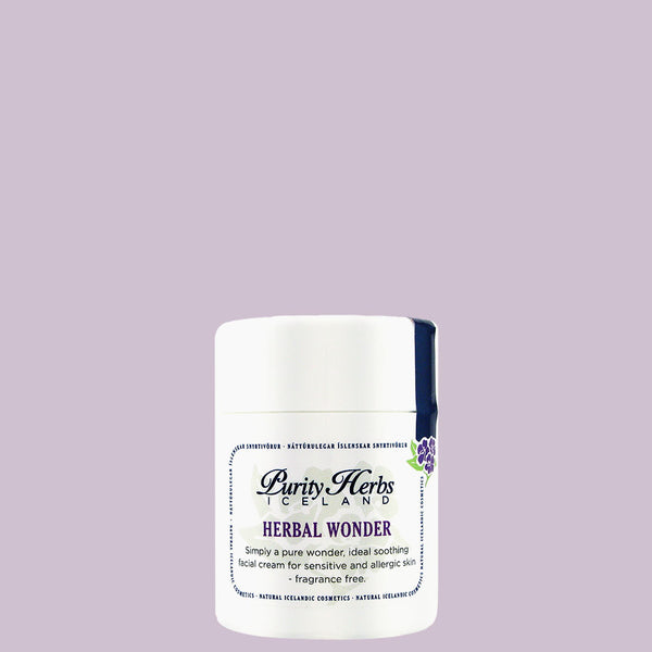 Herbal Wonder a gentle and soothing fragrance-free facial cream for dry and easily irritated skin. Ideal for those allergic to fragrance. Simply a pure herbal boost for the skin.